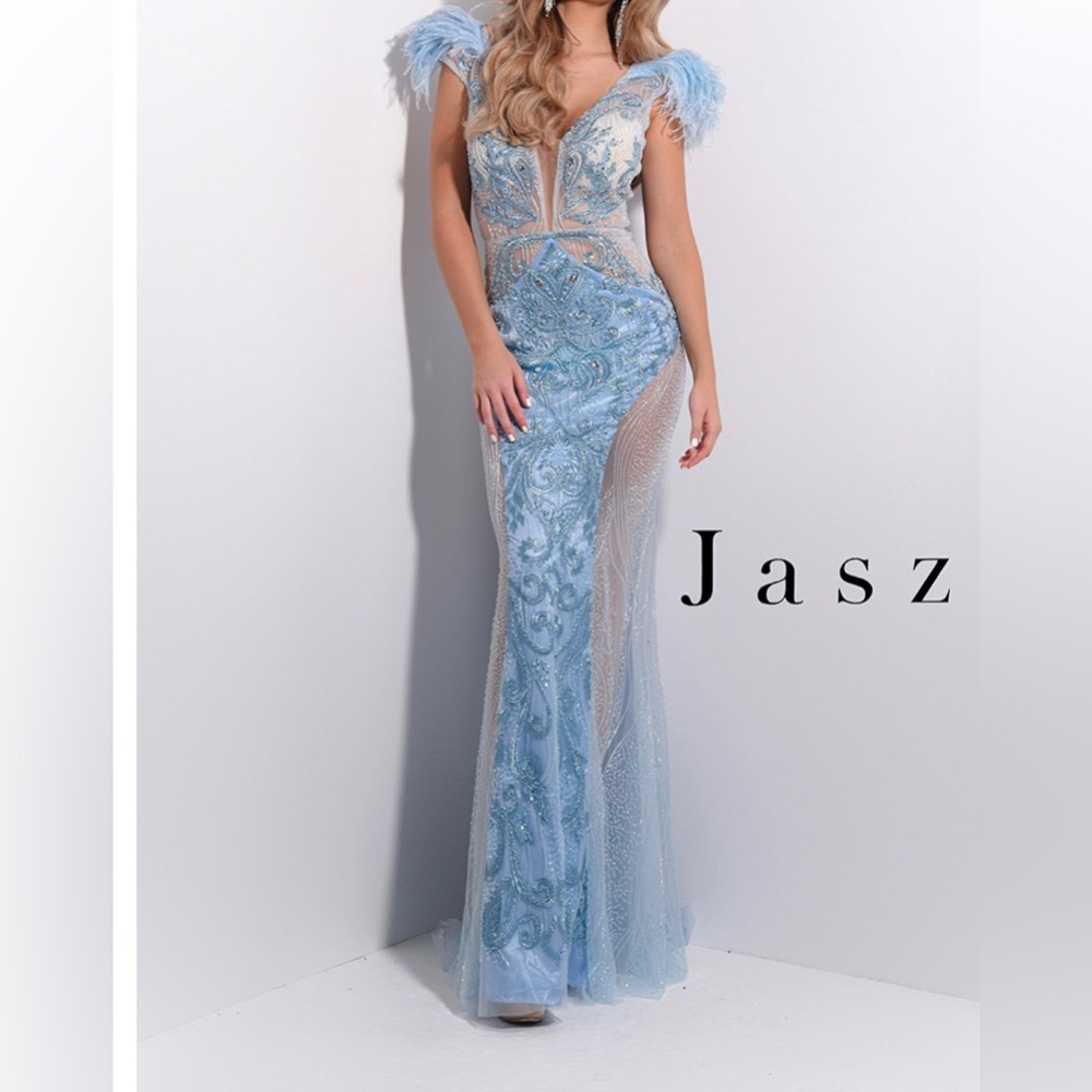 Jasz Couture light blue prom dress